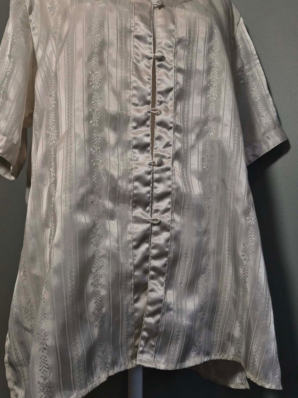Victoria Secret Vintage 80s Gold Label Romantic Ivory Satin 2 Piece Pajama Set M - Picture 5 of 15